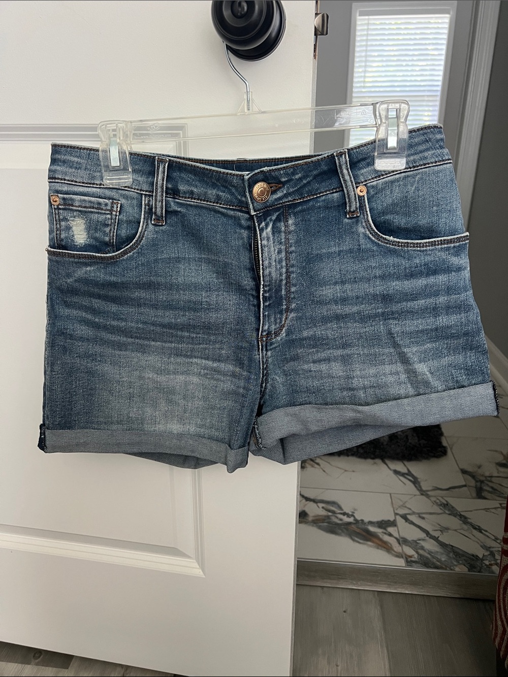 STS Blue Women's Rolled Hem Mid-Rise Denim Shorts - Blue Wash